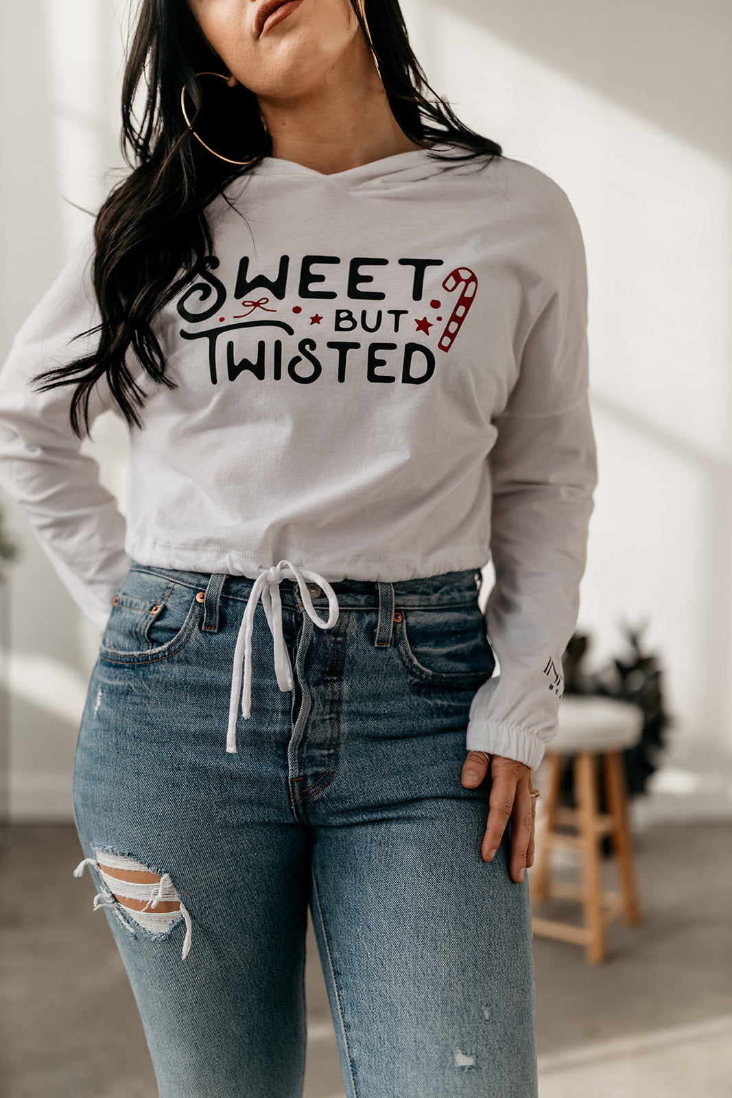 long-sleeve-hooded-cropped-cinched-shirt-sweet-but-twisted-design